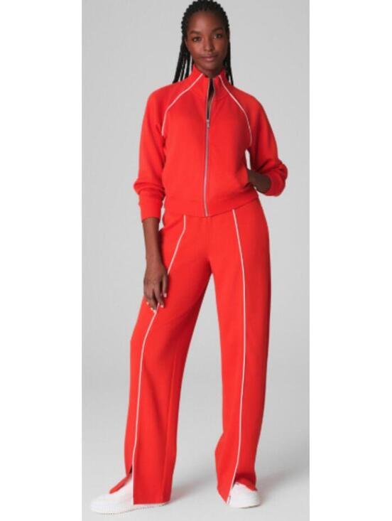 SPANX Pants - SPANX Matching Set; AirEessentials Pique Track with Skirt, Orange; Women's Small